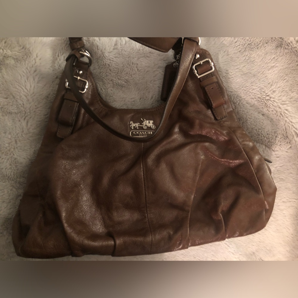 Rare Coach Brown Madison Leather Shoulder Hobo Bag soft leather